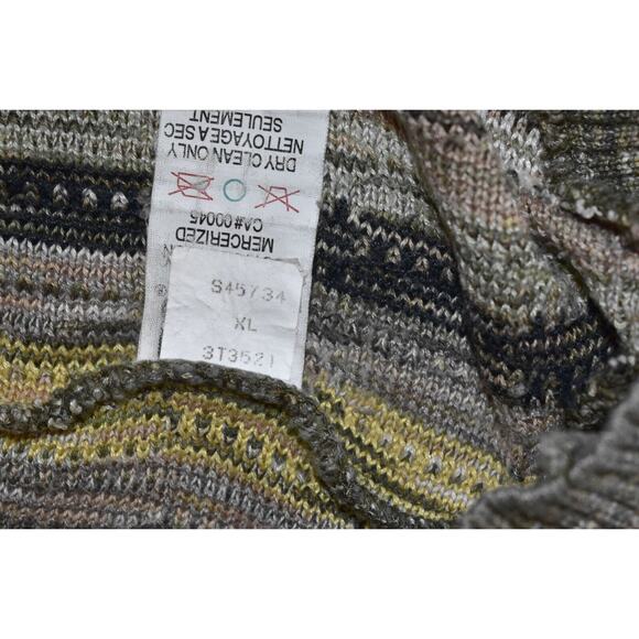 A8 Auth TUNDRA Coogi Style Cotton Knit Multicolor V Neck Pullover Sweater Sz XL - Picture 6 of 6